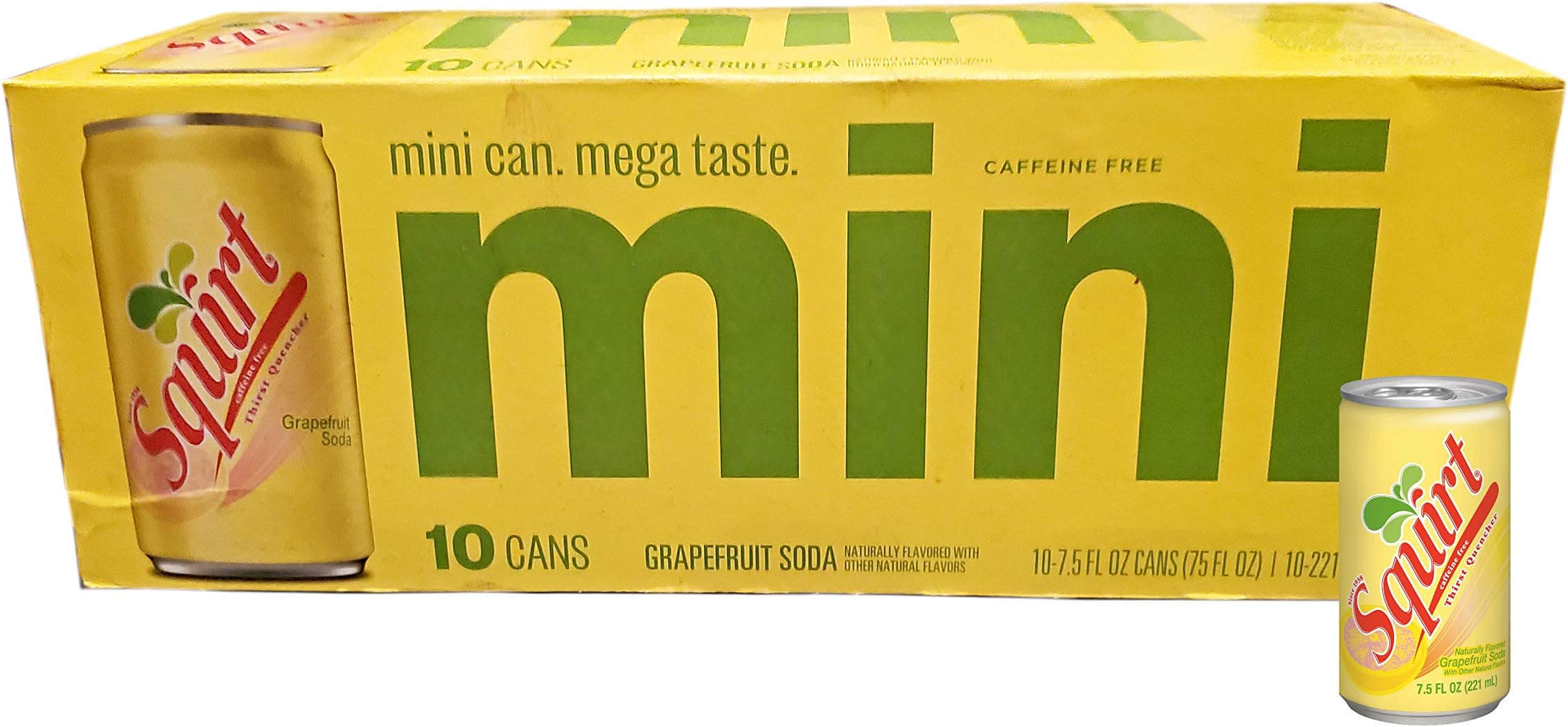 Squirt Original Grapefruit Soda Mini-Cans Soft Drink - 10 Pk (7.5 oz)