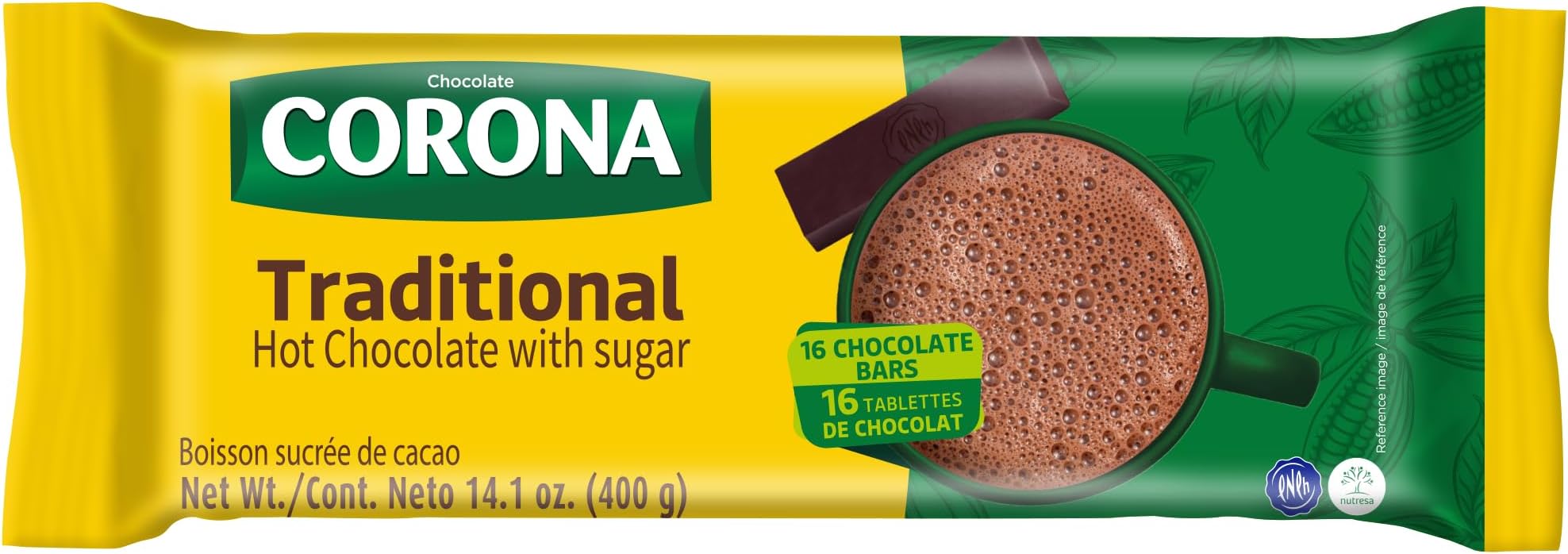 Corona Traditional Sweet Chocolate Bars, Authentic Hot Chocolate, 14.1 oz