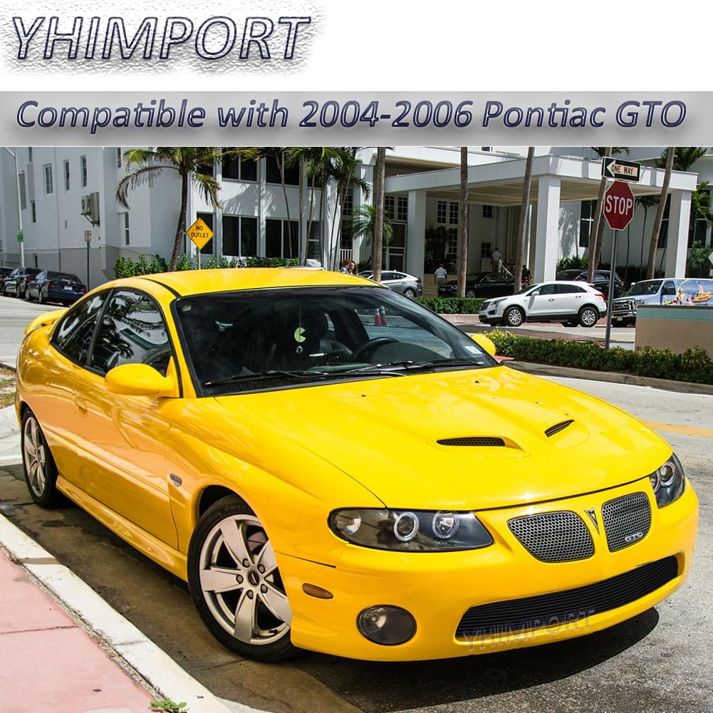 Black Lower Bumper Grille Fits 2004 2005 2006 Pontiac GTO Solid Aluminum Billet Grille Insert Combo (Black-Lower Bumper)