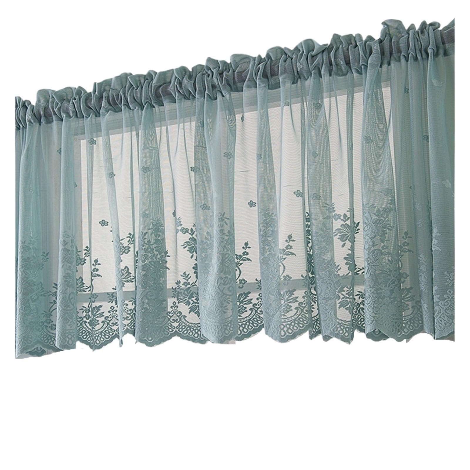 Cortina corta de encaje para cocina con bordado elegante pack de 2 gasas transpirables de ventana