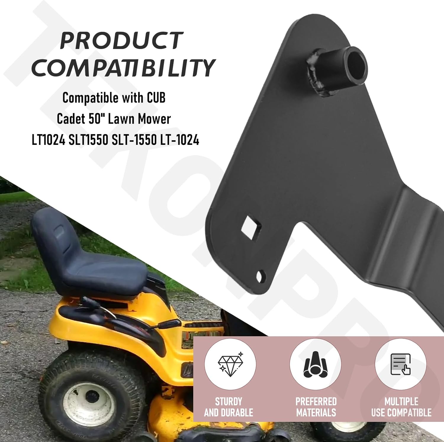 683-04098-0637 50" Deck Idler Assembly Powder Compatible with CUB Cadet LT1024 SLT1550 SLT-1550 LT-1024, Black