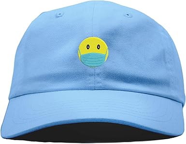 Amazon Com Top Level Apparel Masked Smiley Face Embroidered Low Profile Soft Crown Unisex Baseball Dad Hat Babyblue Clothing Shoes Jewelry