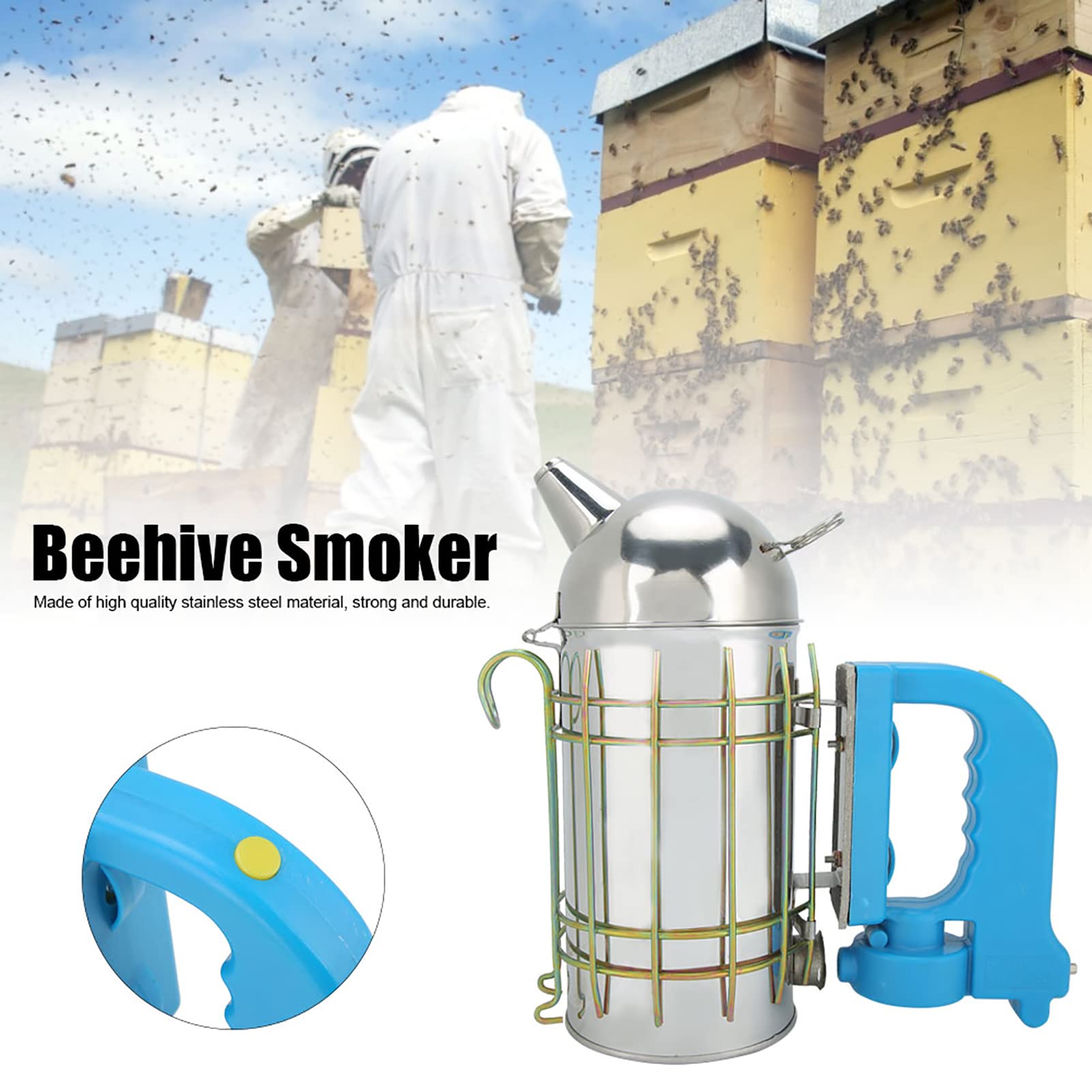 Ahumador De Colmena De Acero Inoxidable - Equipo De Apicultura Ahumador De Abejas para Extracción De Miel para Apicultores Principiantes Y Experimentados