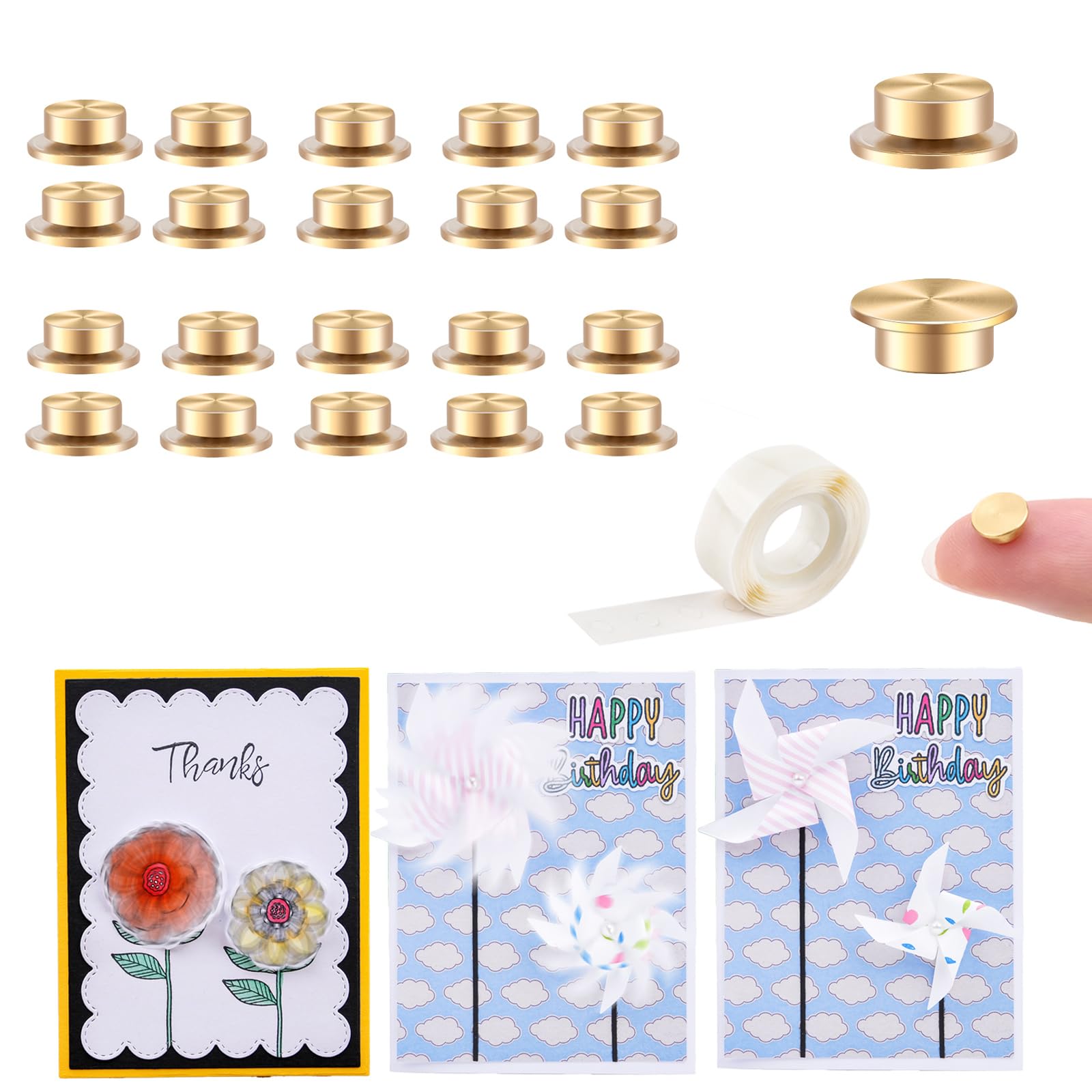 20Pcs Mini Metal Rotating Bearings for DIY Handmade Crafts Paper Cards Scrapbooking DIY Greeting Cards 360°Rotation Smooth Spin Mechanism Spinner for Jewelry Making Nail Decoration