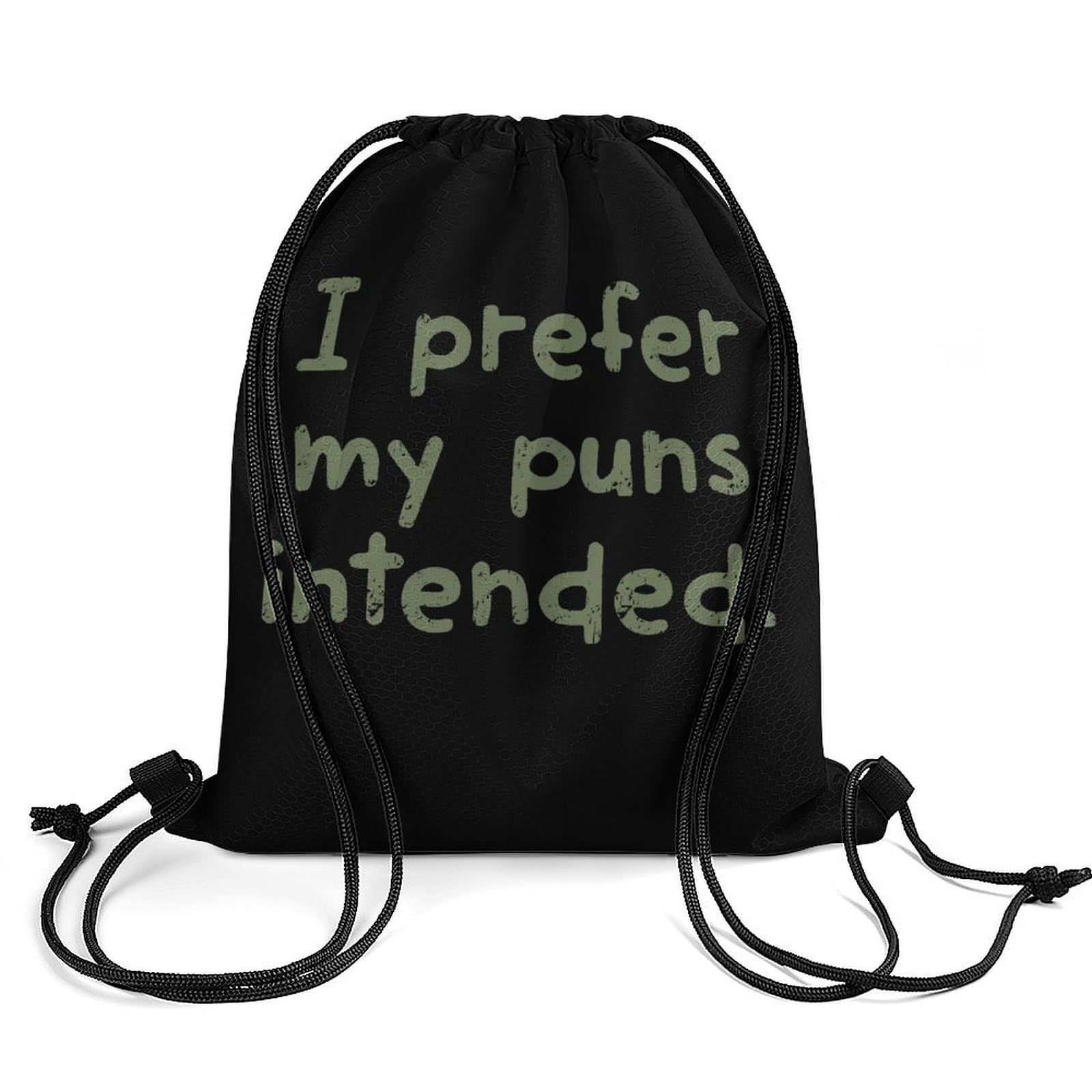 Prefer My Puns Intended Drawstring Backpack Durable Sport Gym Bags Daypack for Men Women 35 * 42cm