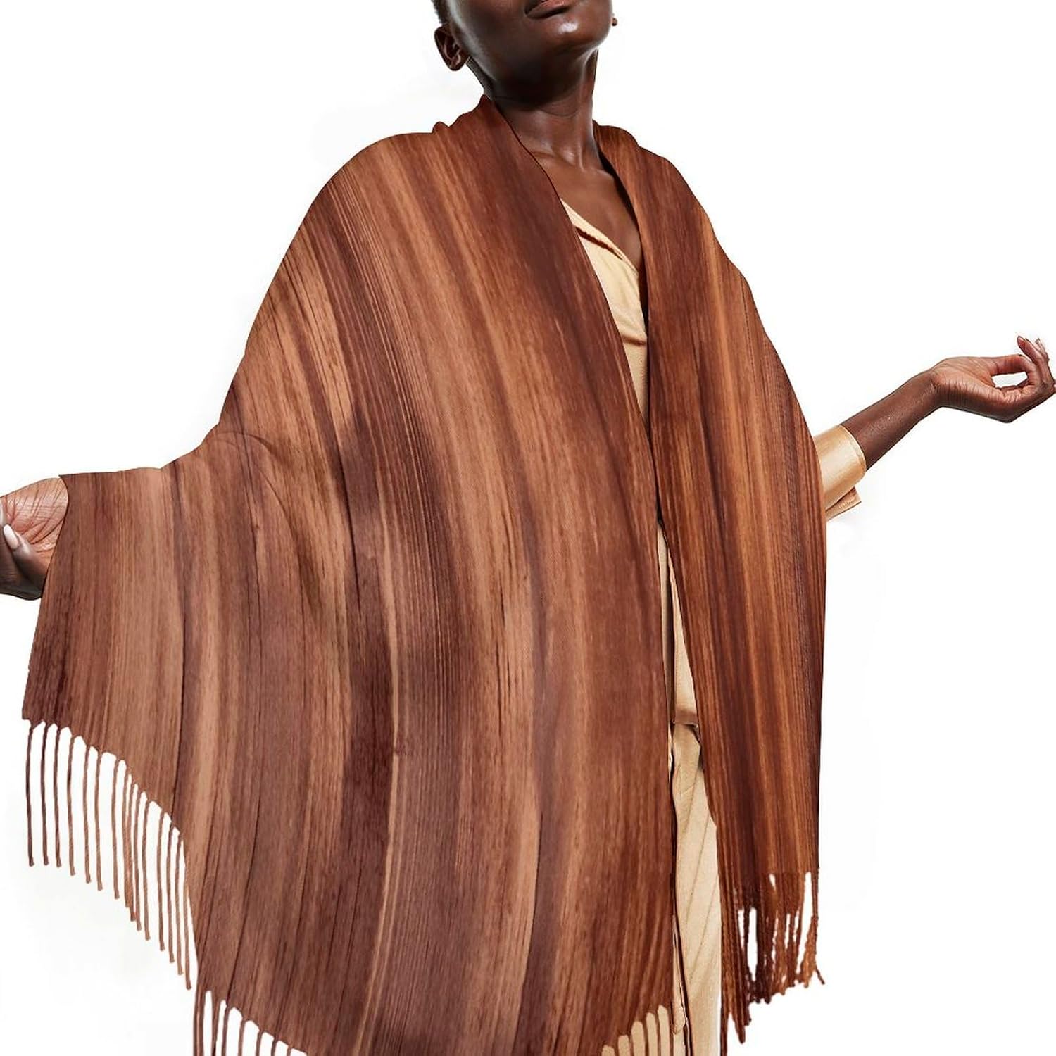 Brown Wood Grain Scarf for Women Men Classic Fashion Blanket Scarves Soft Cashmere Feel Scarf Cold Weather Warm Long Shawl Winter Large Scarves Classic Blanket Scarfs Thick