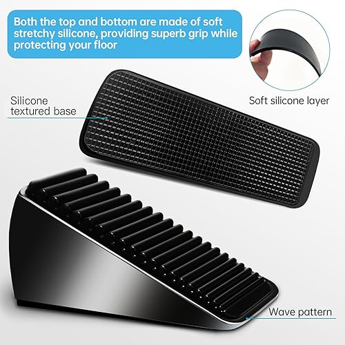 Miniatura 4 de Cuña de tope de puerta alta resistente  Tope de puerta grande, topes de puerta para parte inferior de la puerta, alto de hasta 2.6 pulgadas,