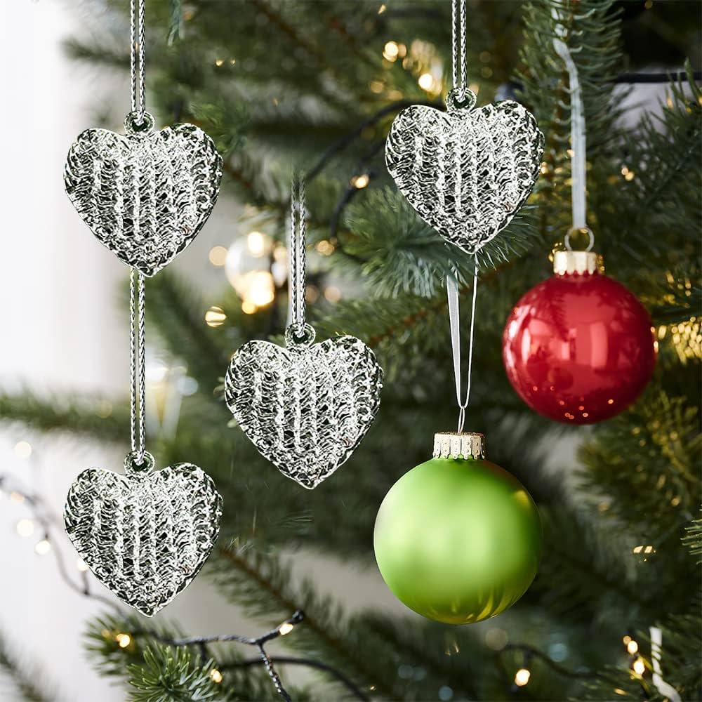 　　XMAS　DECORATION　HEART Amazon.com: 24 Pieces Heart Shape Christmas Glass Ornaments