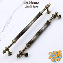 Badem10 Kader Eskitme Antik Sar  Metal Kulp 256 mm - 25.6 cm Mobilya Mutfak Dolab  Dolap Kulplar   ekme Kulbu