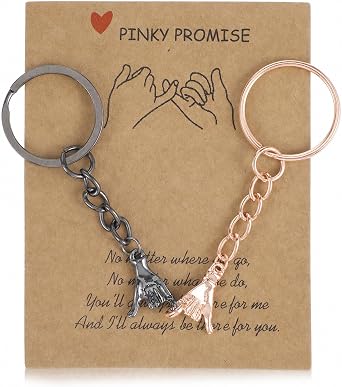 Ouligay Matching Couple Pinky Promise Keyring for Boyfriend Best Friend Him