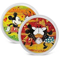 EGAN, Set 2 Piatti Pizza Verde e Rosso Mickey Love Sweet Love D.30