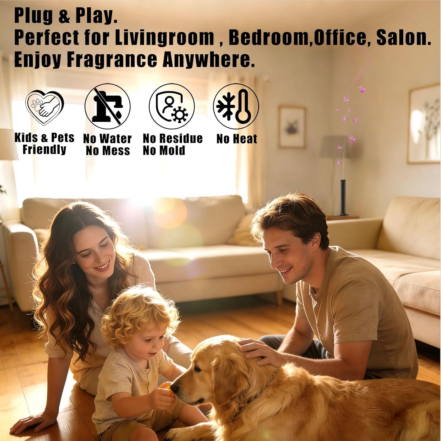 Waterless Diffuser with App Control Hotel Scent Diffuser 1000 sq.ft Large Room Essential Oil Diffuser Smart Fragrance Diffuser Ideal Hostess Gifts 5.63oz Oils Gift Set (Ships Separately)