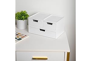 Weston Martha Stewart Office Stackable Wooden Storage Boxes with Pullout Drawers