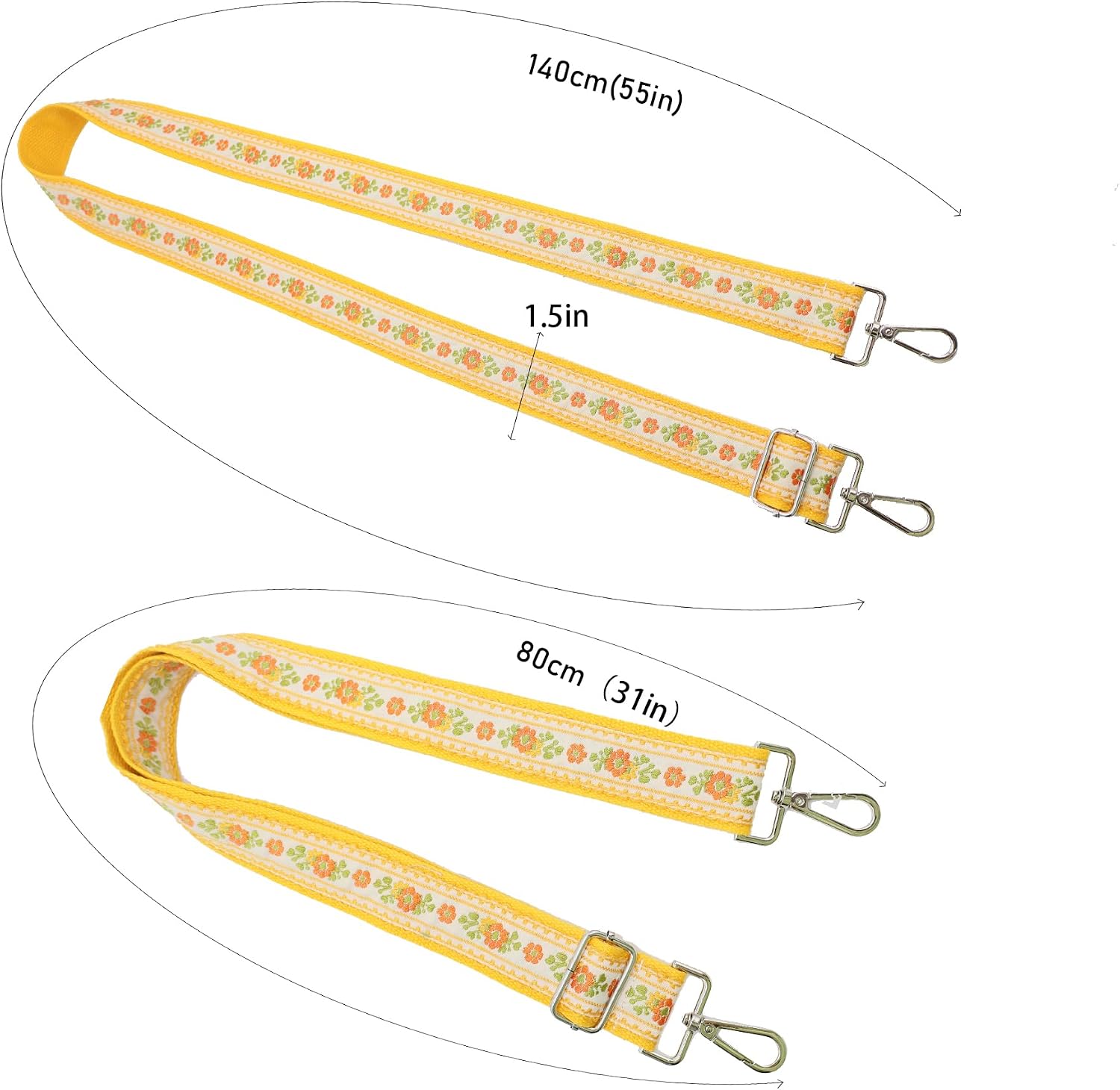 Crossbody Straps for Purses Wide Shoulder Bag Strap Adjustable Replacement Embroidery Purse Strap for Handbag Bags
