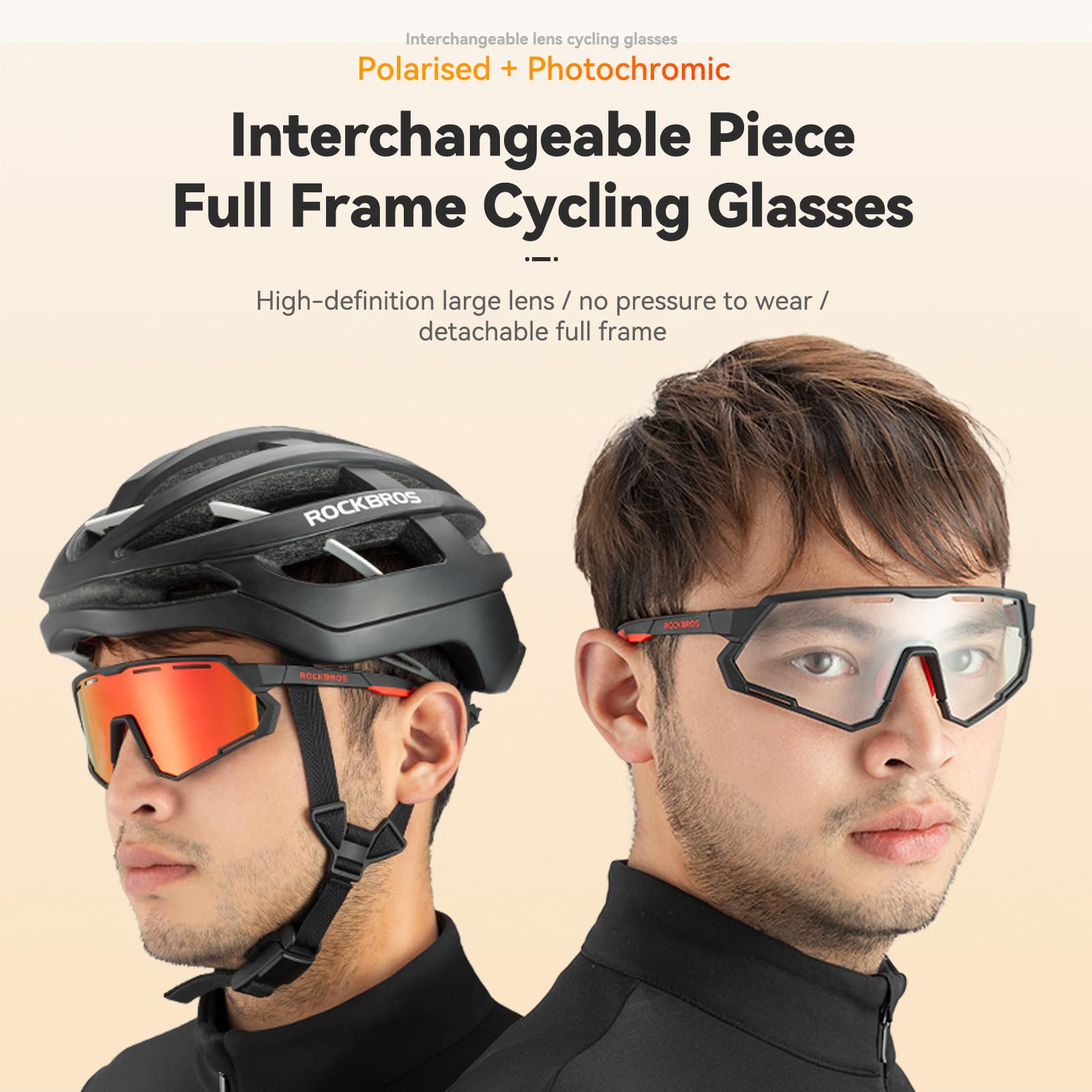 ROCKBROS Mountain Bike Glasses Polarized Photochromic 2 Lens