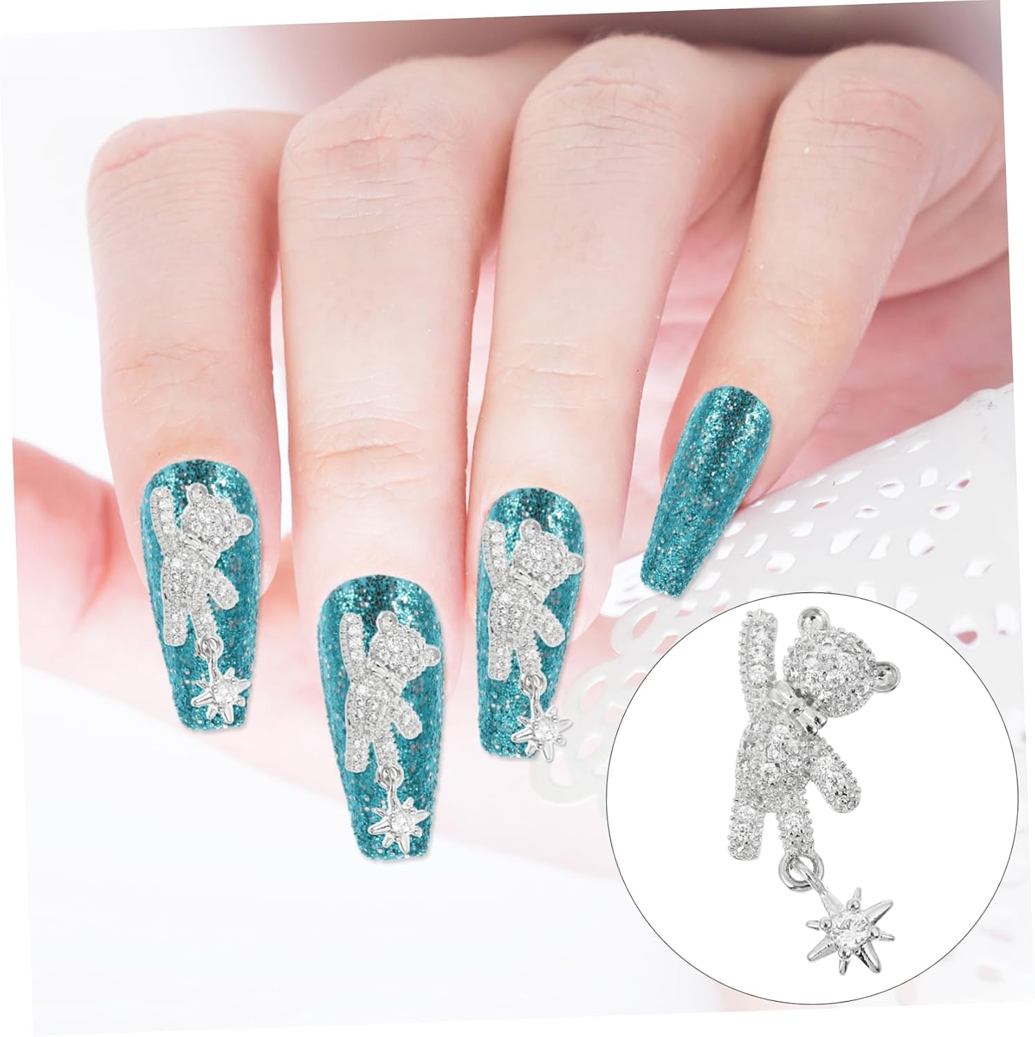 5pcs Japanese Style Nail Art Studs Diamonds and Rhinestones for Women Girls