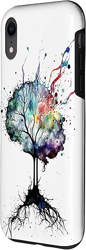 Vista 65 de iPhone 13 Pro Max Watercolor Brain Art, funda de neuronas