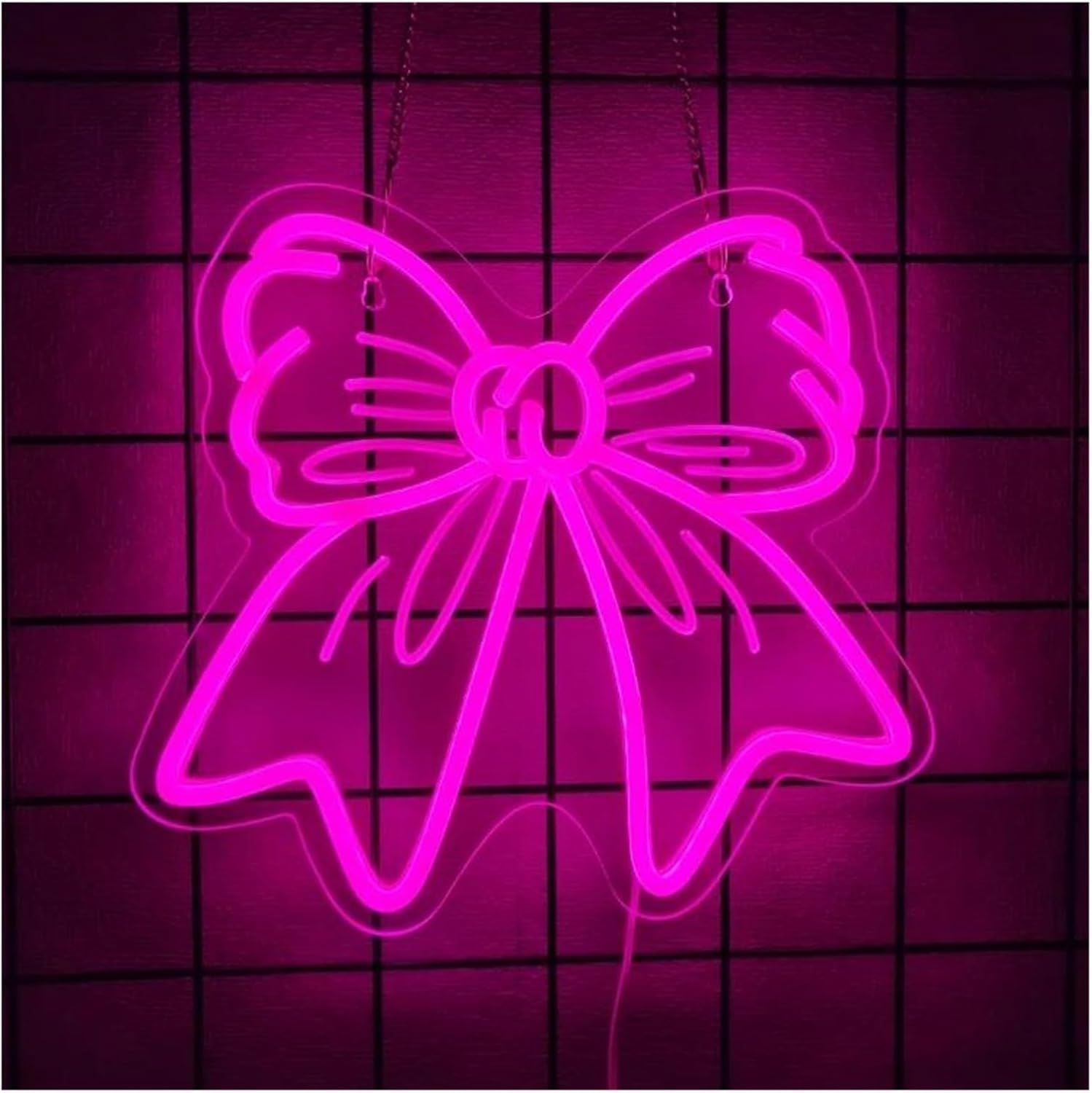 Néon rose en forme de nœud luminescent de 30x28 cm à intensité variable - 8