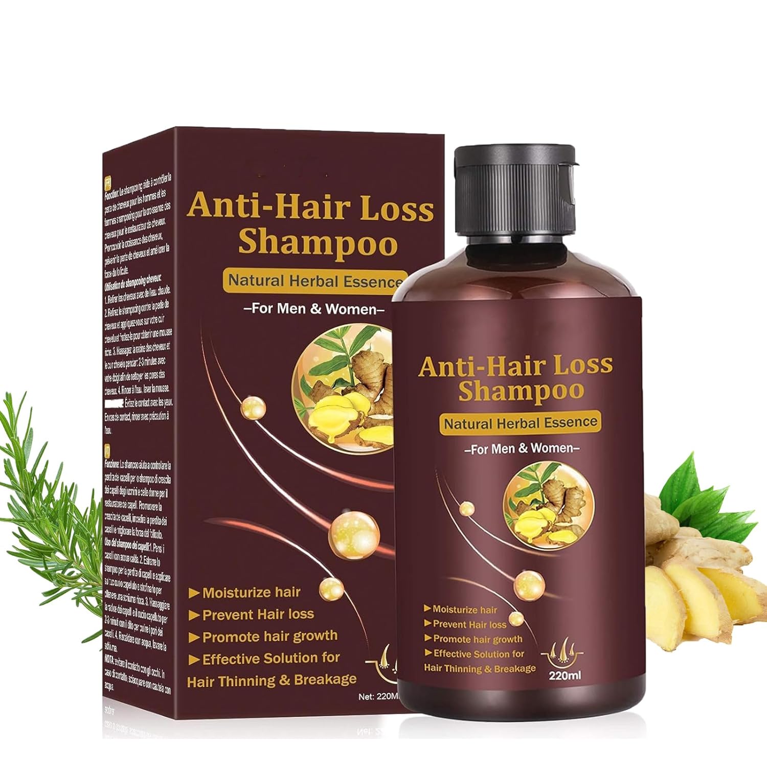 Hair Growth Shampoo - Anti-Thinning, Thickening Shampoo for Hair Loss & Grow Hair Fast for Men & Women, 220ML