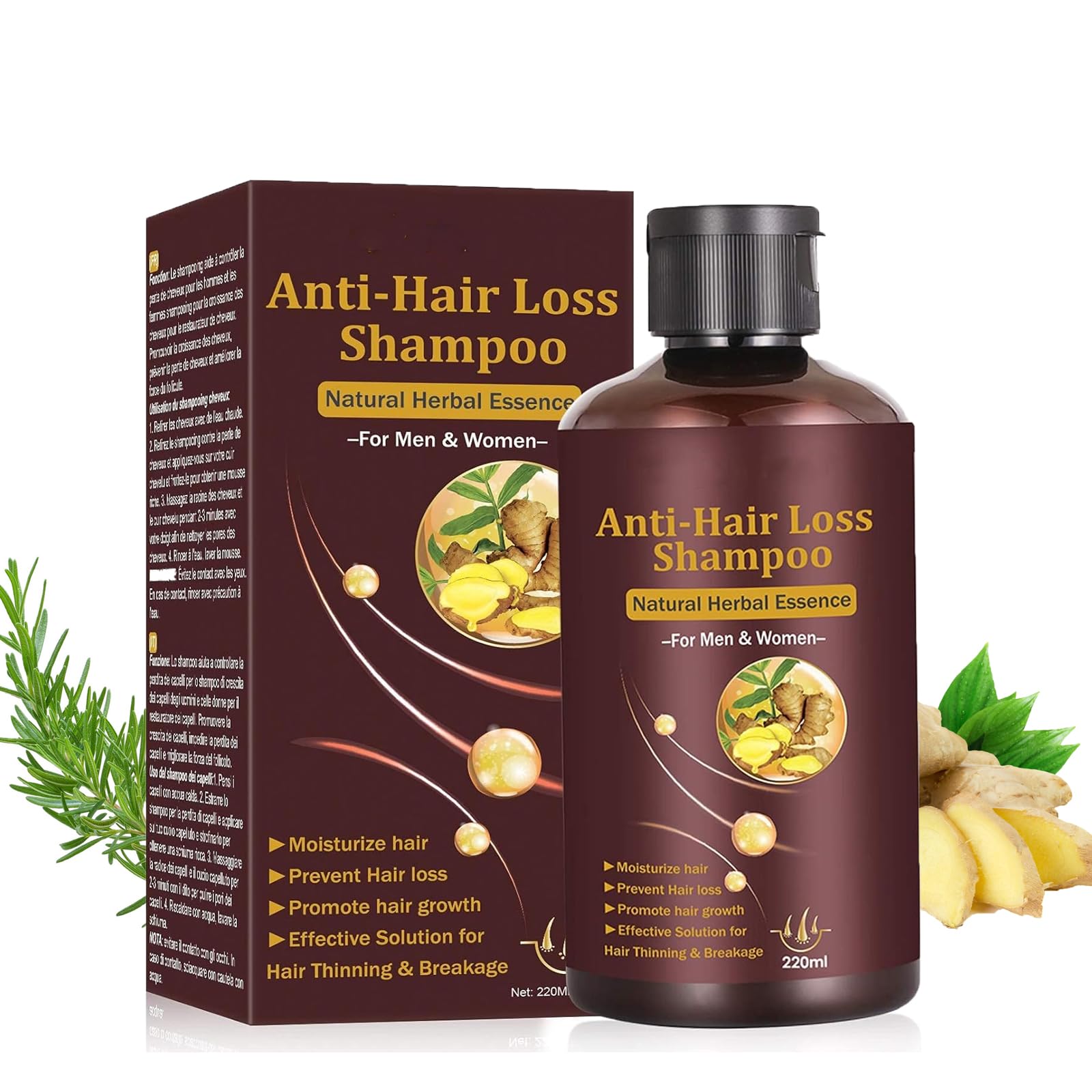 Hair Growth Shampoo - Anti-Thinning, Thickening Shampoo for Hair Loss & Grow Hair Fast for Men & Women, 220ML