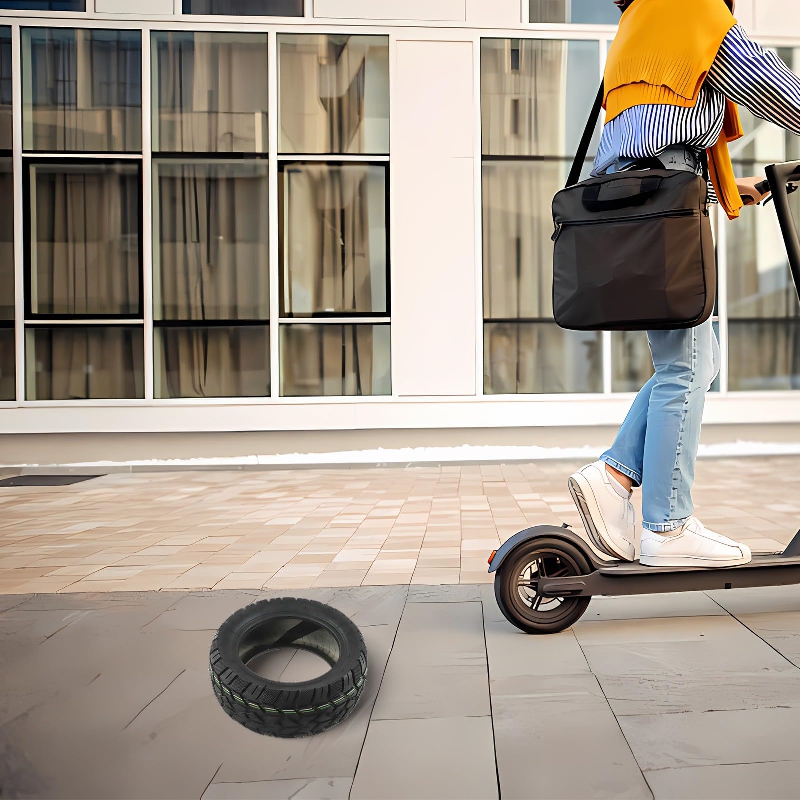 Neumático sin cámara KAAB0 de 11 pulgadas 100 55-6.5 todoterreno, scooter eléctrico, alta tracción para un paseo estable y fácil instalación