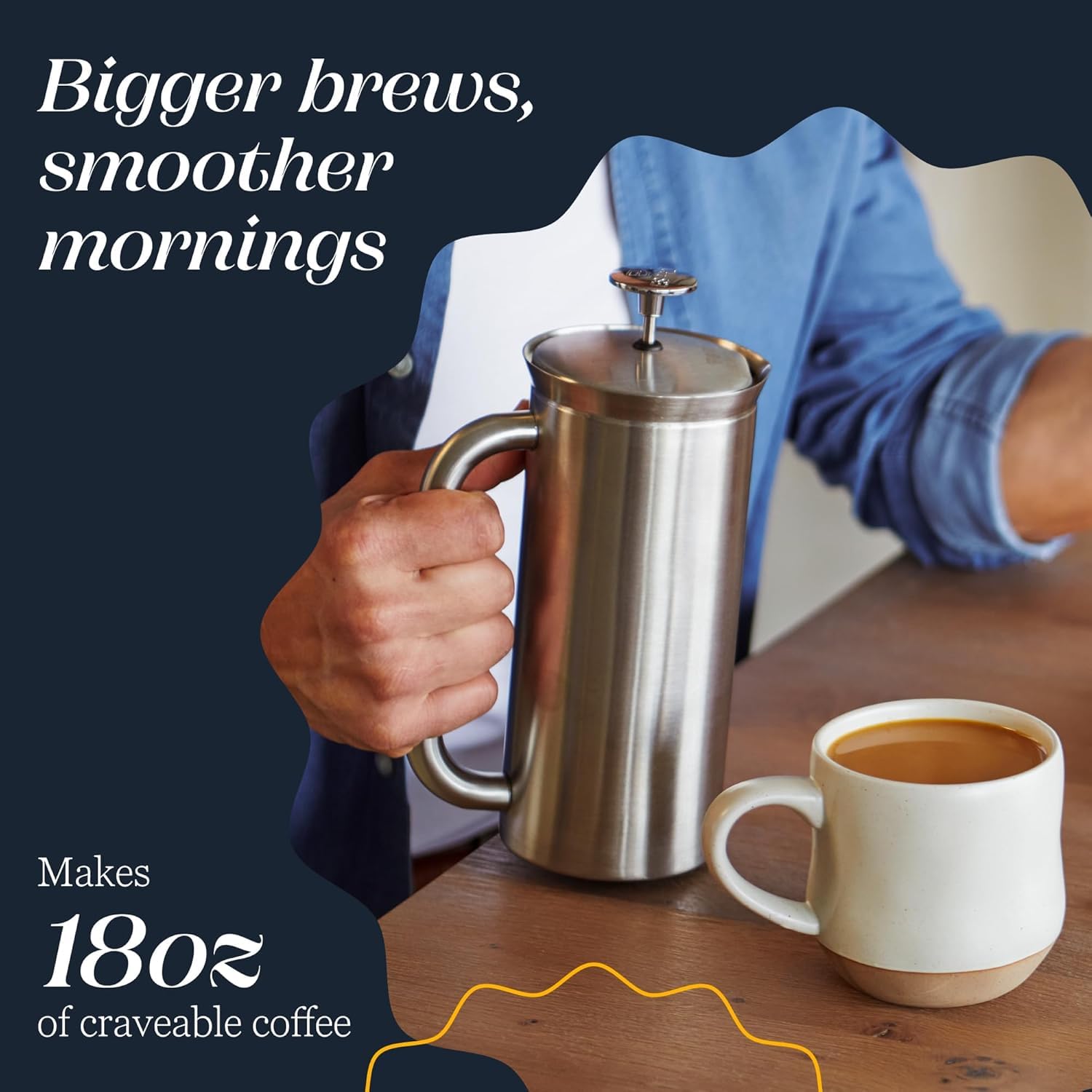 Cafetière à Piston Espro P7 - 550 Ml Ou 1 L - Acier Inoxydable Double Paroi, Maintien Au Chaud - Filtre Double - 5