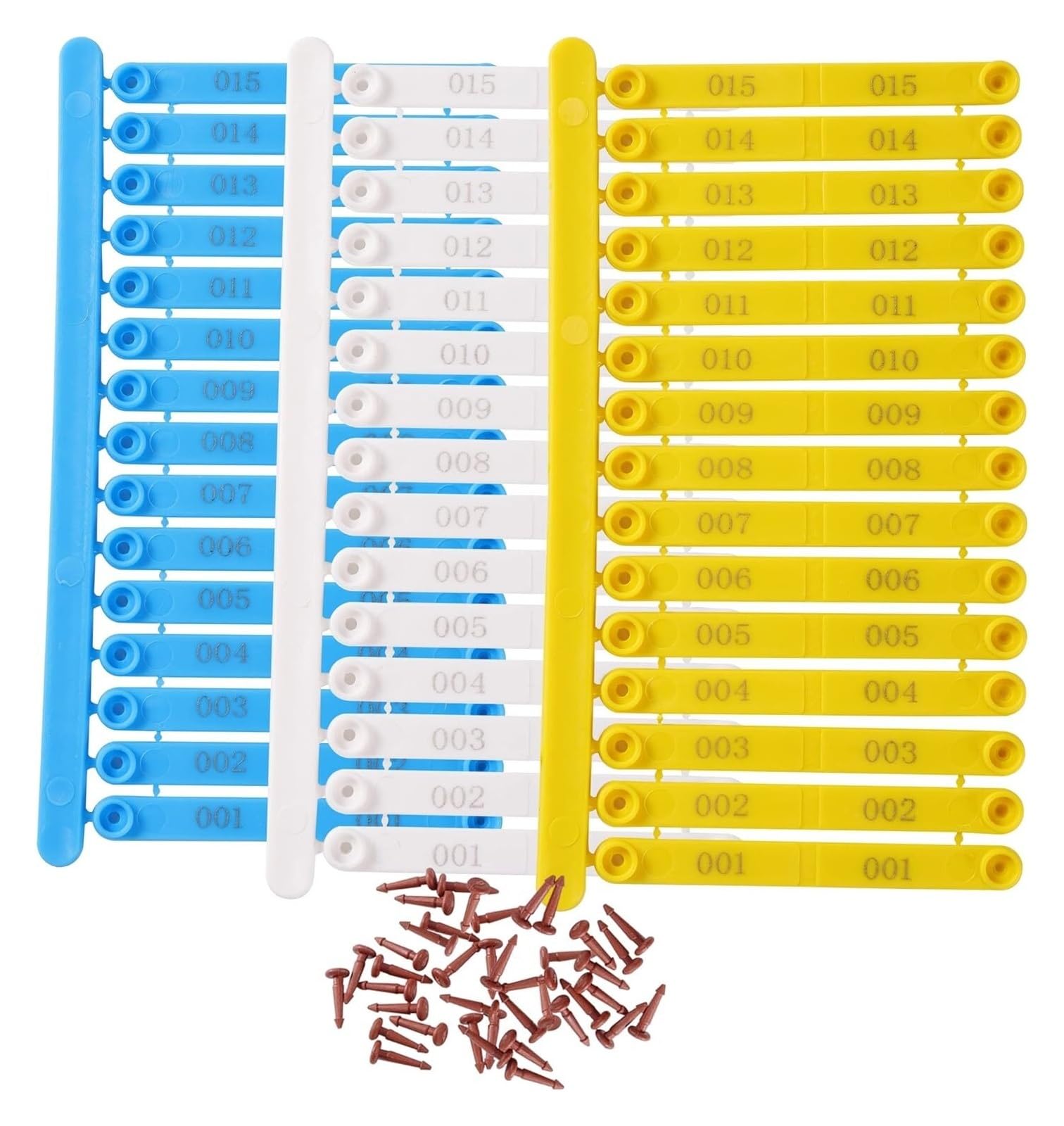 bagues pour pigeon， 100 pièces, anneau d'identification des ailes de poulet, oiseau canard caille Pigeon, Identificateur d'ailes de poulet(Yellow)