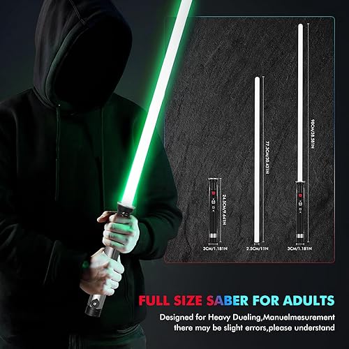 Miniatura 5 de Sable de luz, sable de luz sensible y suave, 16 grupos de efectos de sonido y cambio de color, mango de metal recargable, regalos de sable de luz