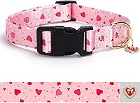 Vista 20 de Collar reflectante para perro con hebilla, collares de nailon de seguridad ajustables para perros pequeños, medianos y grandes, rosa claro, S