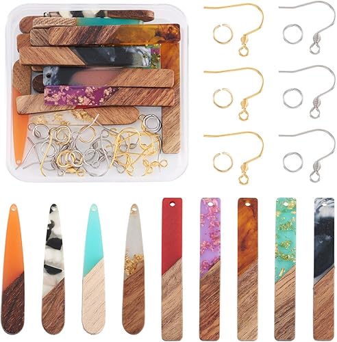 Vista 87 de Colgante de madera de resina, Resina, No es una piedra preciosa 0negro