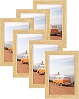 Vista 9 de Marco de fotos de 4x6 pulgadas, marco de fotos de madera de ROBLE con vidrio Perspex para exhibición vertical u horizontal en mesa o pared