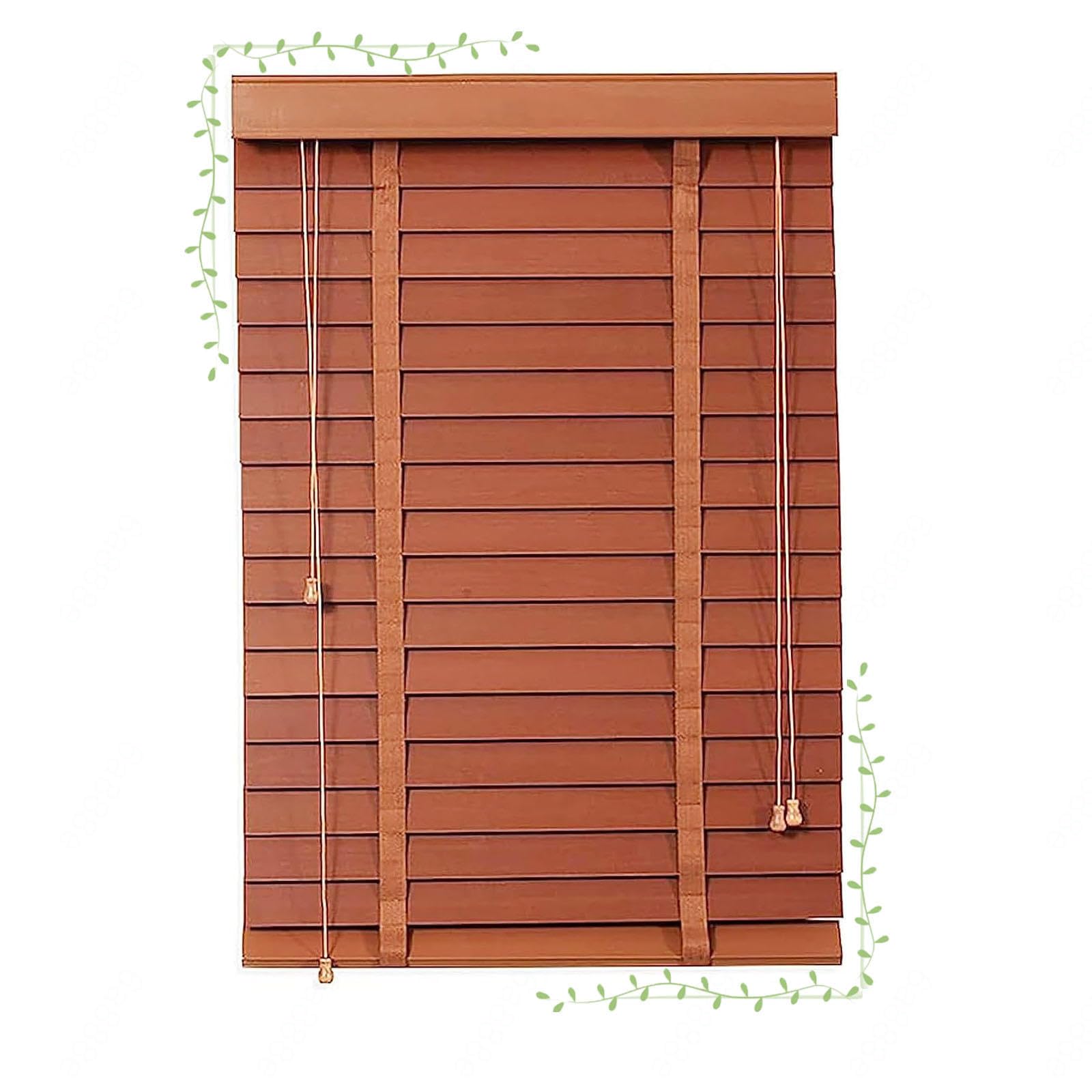 Persianas venecianas de madera de 60 × 120 cm con lamas de 50 mm y contraventanas horizontales