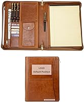 Vista 15 de Cartera personalizada de cuero vegano con bolsillo frontal para hombres y mujeres, carpeta con cremallera personalizada para cuaderno de 8.5 x 11