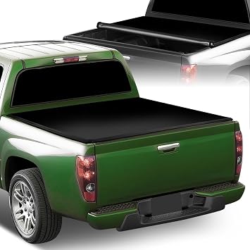 Soft Roll Up Truck Bed Tonneau Cover Compatible with 04-12 Colorado Canyon, 06-08 Isuzu I-350 I-370 5 Ft. Fleetside Styleside Bed Soft Vinyl
