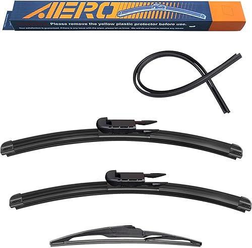 Vista 38 de AERO Avenger - Limpiaparabrisas prémium PTB de 26 + 20 pulgadas para todas las estaciones con repuestos de goma adicionales, repuesto del