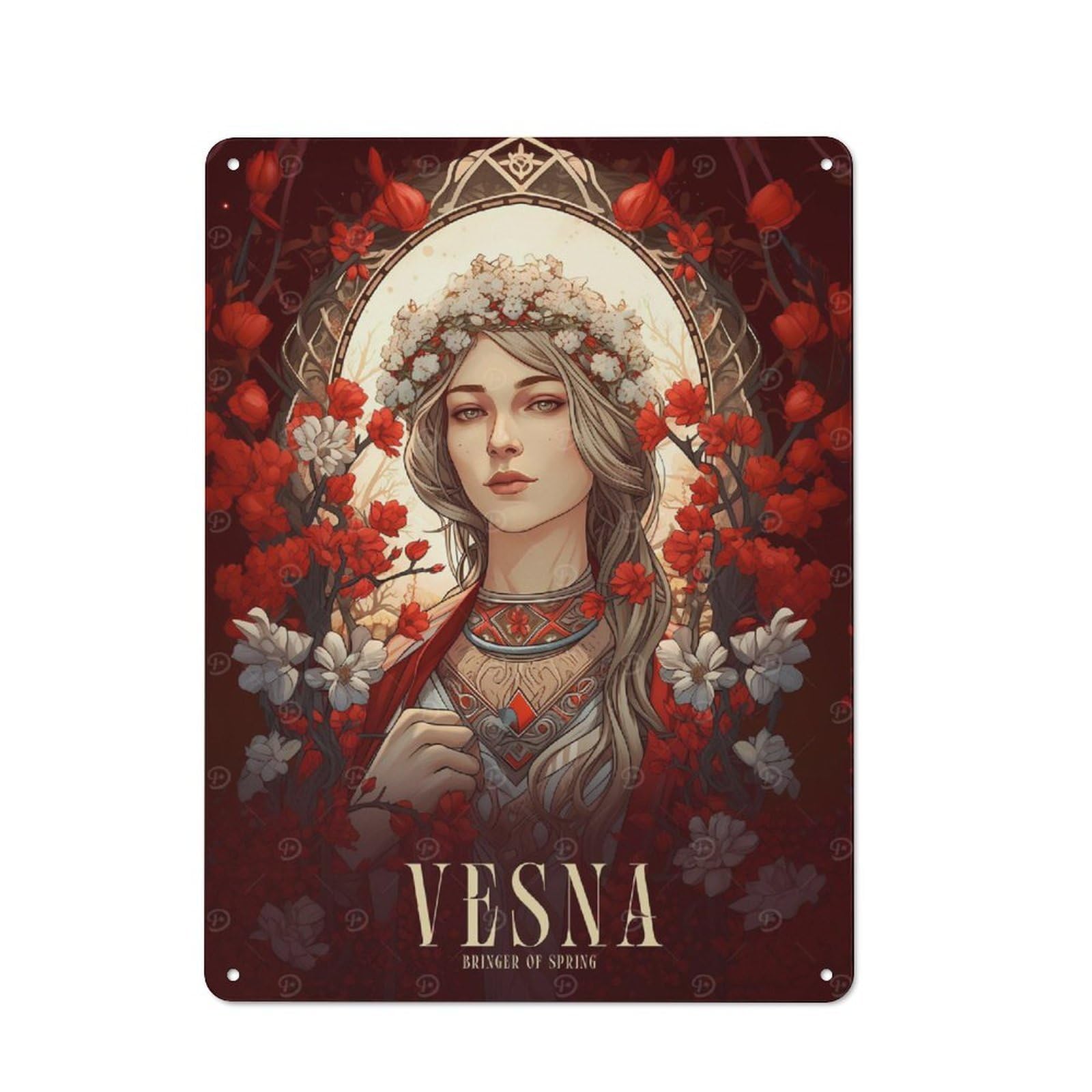 Junmoney Vesna Vintage Tin Sign 40X30cm With For Guest Room Or Hallway, For Vintage Wall Decor Fans, For Themed Room Decoration