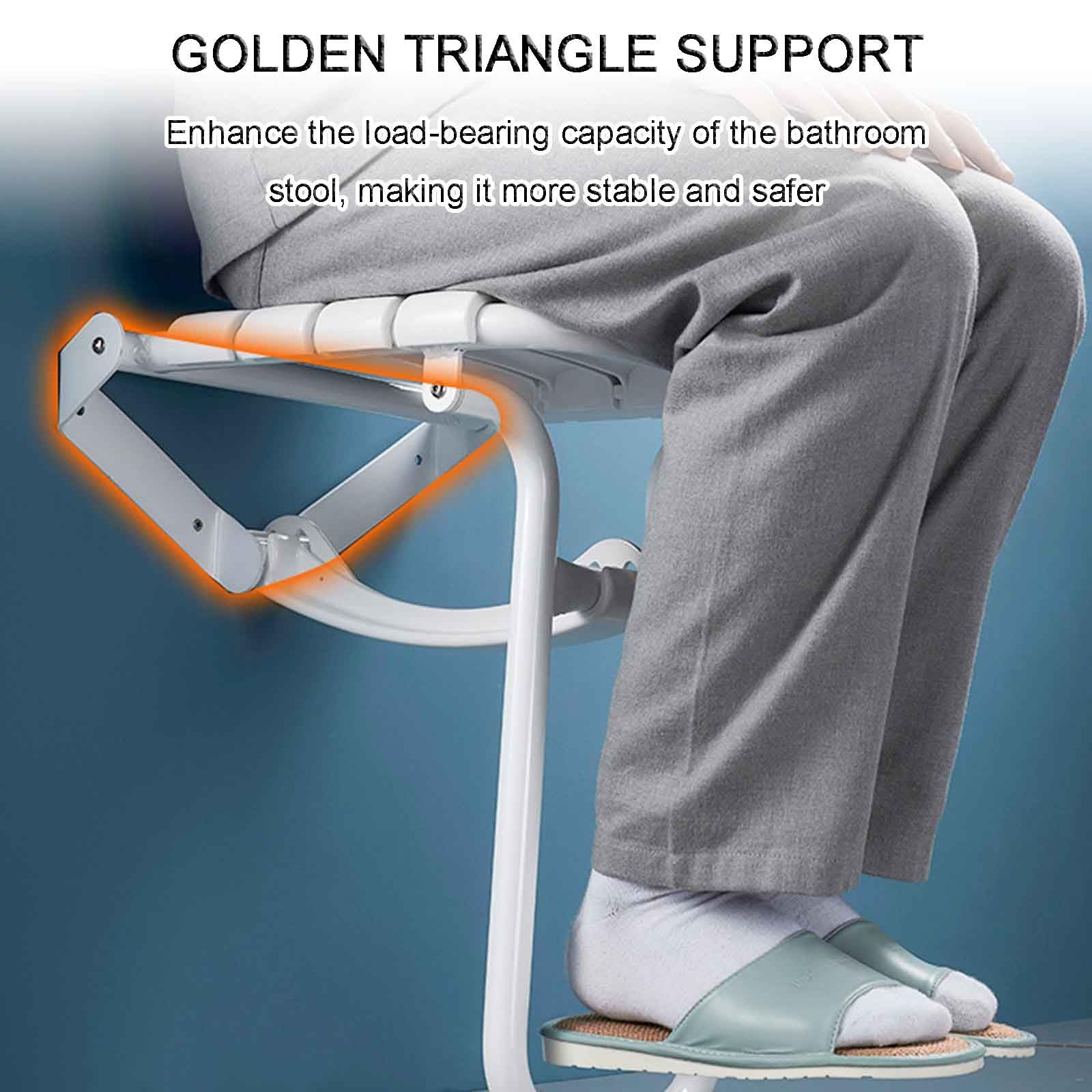 Silla de Ducha montada en la Pared, Banco de Ducha Plegable para Ducha Interior, Asiento de baño Plegable Asiento-baño Taburete de Seguridad, Taburete de Ducha Plegable,Improved White