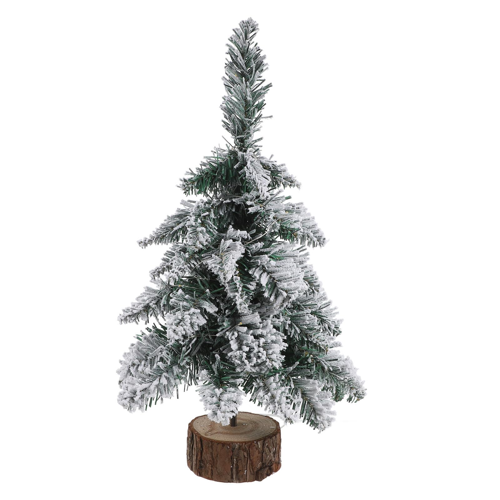 Toyvian 2 Pezzi Albero di Natale Mini da Tavolo Bianco in Pvc con Luci LED