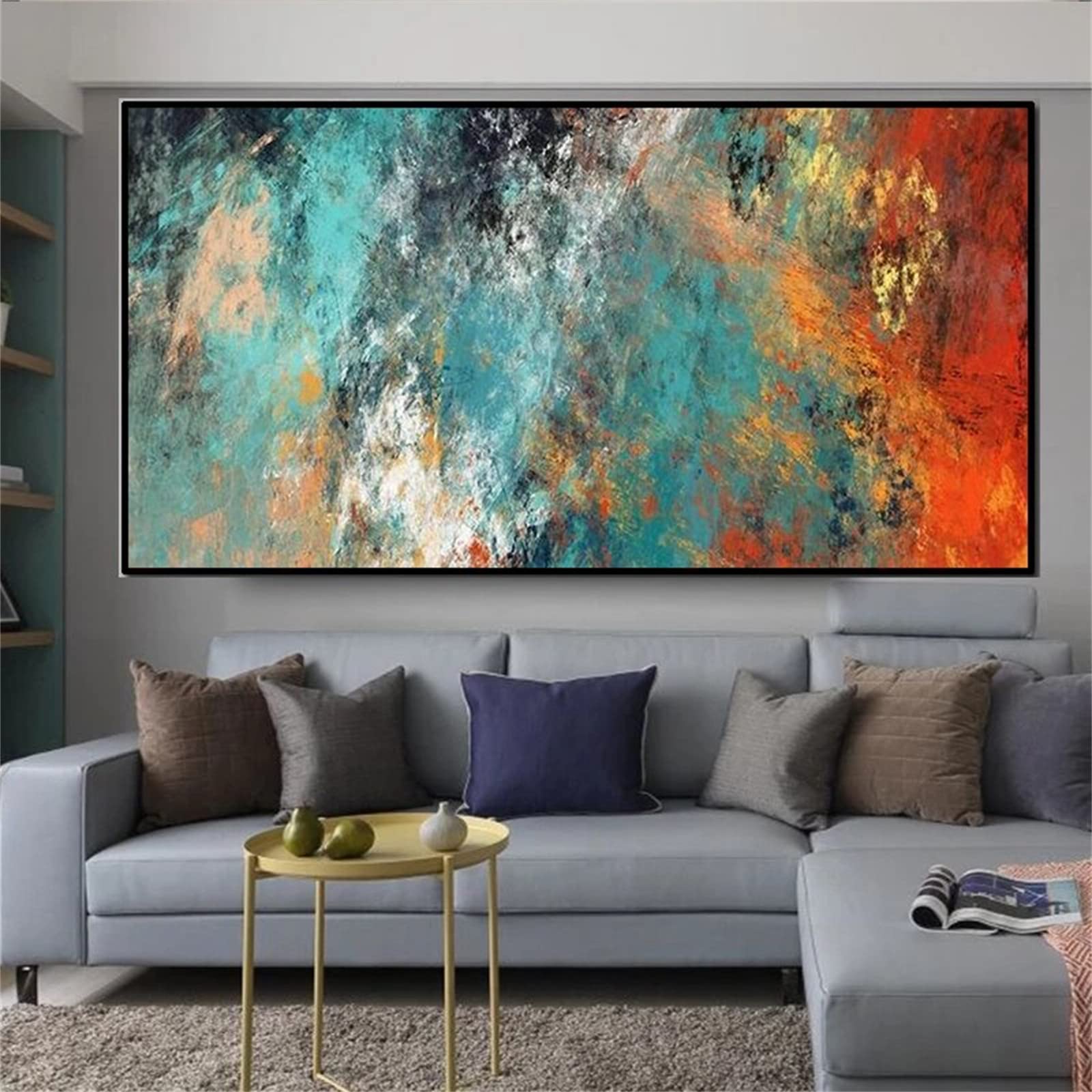 DIY zestawy do malowania diamentami 5D, pełne wiertło diamentowy obraz dla dorosłych i dzieci, kryształ górski haftowanie obrazy do dekoracji ścian domu - 80 x 160 cm (31 x 63 cali (abstrakcyjny kolor)