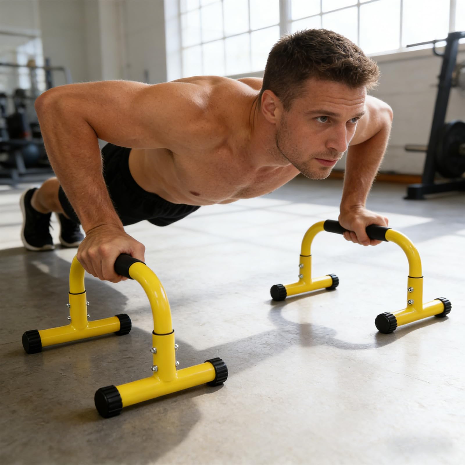 2 soportes de entrenamiento de acero resistentes para un agarre ancho y base ajustable portátil