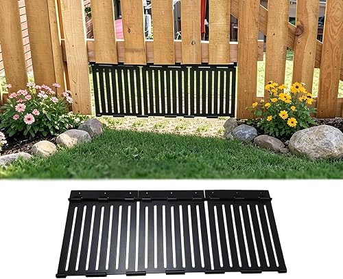 Robotic Lawn Mower Fence Gate, DIY Pass Through Door Kit for Yard Zoning, Modular Multi-Section Design, Low Clearance Opening for Robot Mowers (Black)