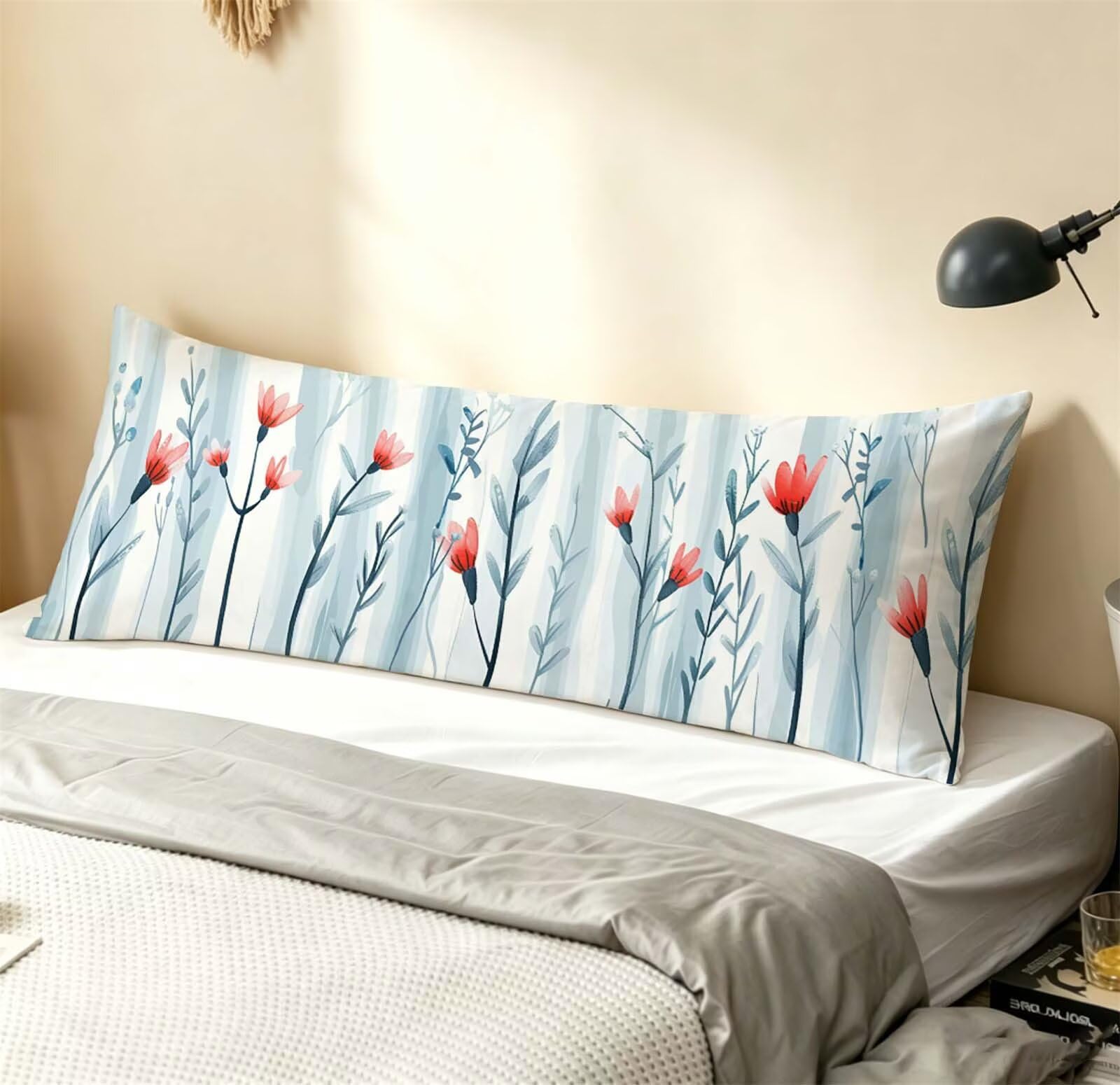 Fodera Cuscino 50 x 150 cm, Nordico-2 Lino Copricuscini Letto, | con Invisibile Cerniera, Morbida e Traspirante, per biancheria da letto, divano, hotel, chi dorme sul fianco Astratto j-17