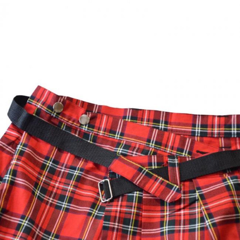Falda escocesa de tartán rojo hasta 4XL
