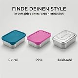 BREADL Stainless Steel Lunch Box, Fixed Divider and 3 Compartments, Silicone Lid, Rustproof, Dishwasher Safe, Small 1000 ml Lunch Box and Lunch Box Made of Food-Grade Metal for Children and Adults - 8