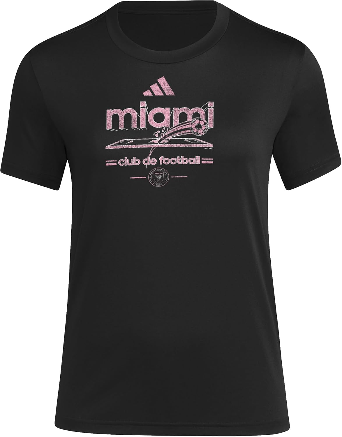 Adidas Womens Inter Miami Cf Vintage World Pre-Game Short Sleeve T-Shirt