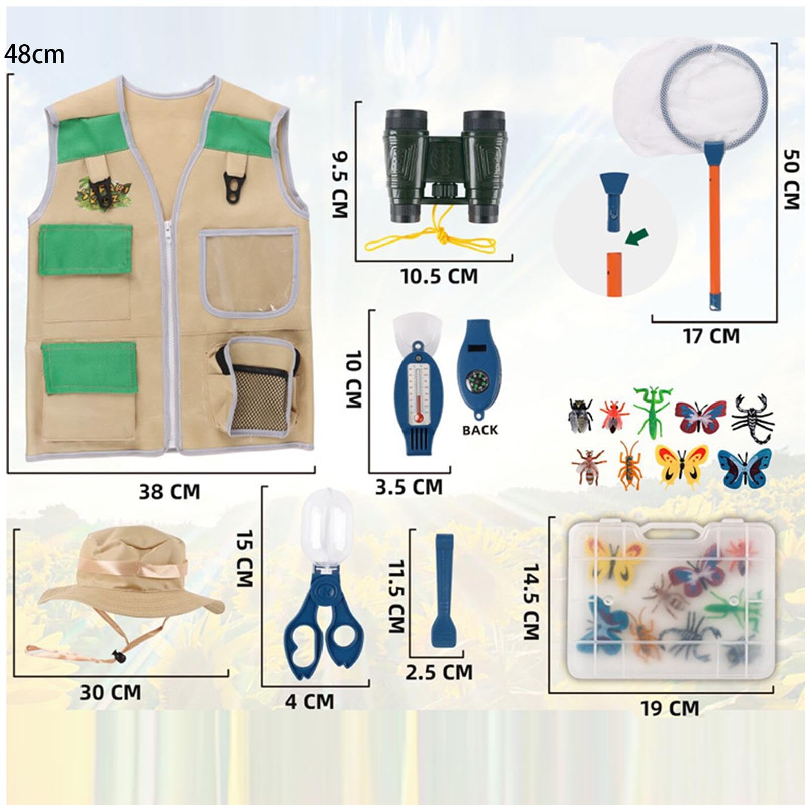 Kits de Exploración de Juguetes para Niños, 16 Piezas, Kits de Exploración para Niños, Ideales para Cuidadores de Zoológicos.