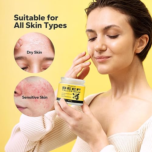 Miniatura 6 de Bálsamo de sebo de ternera (2 onzas), mezcla de sarga natural y miel, hidratante nutritivo facial y corporal para piel seca y sensible, bálsamo