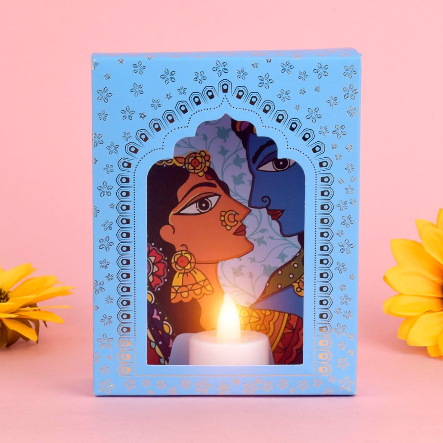 Satvik Deep Mala Diwali Decoration Set of 12 | Hanging Wall Decor for Festival, Home, Mandir | Traditional Jharokha Paper Candle Decor for Puja & Celebrations