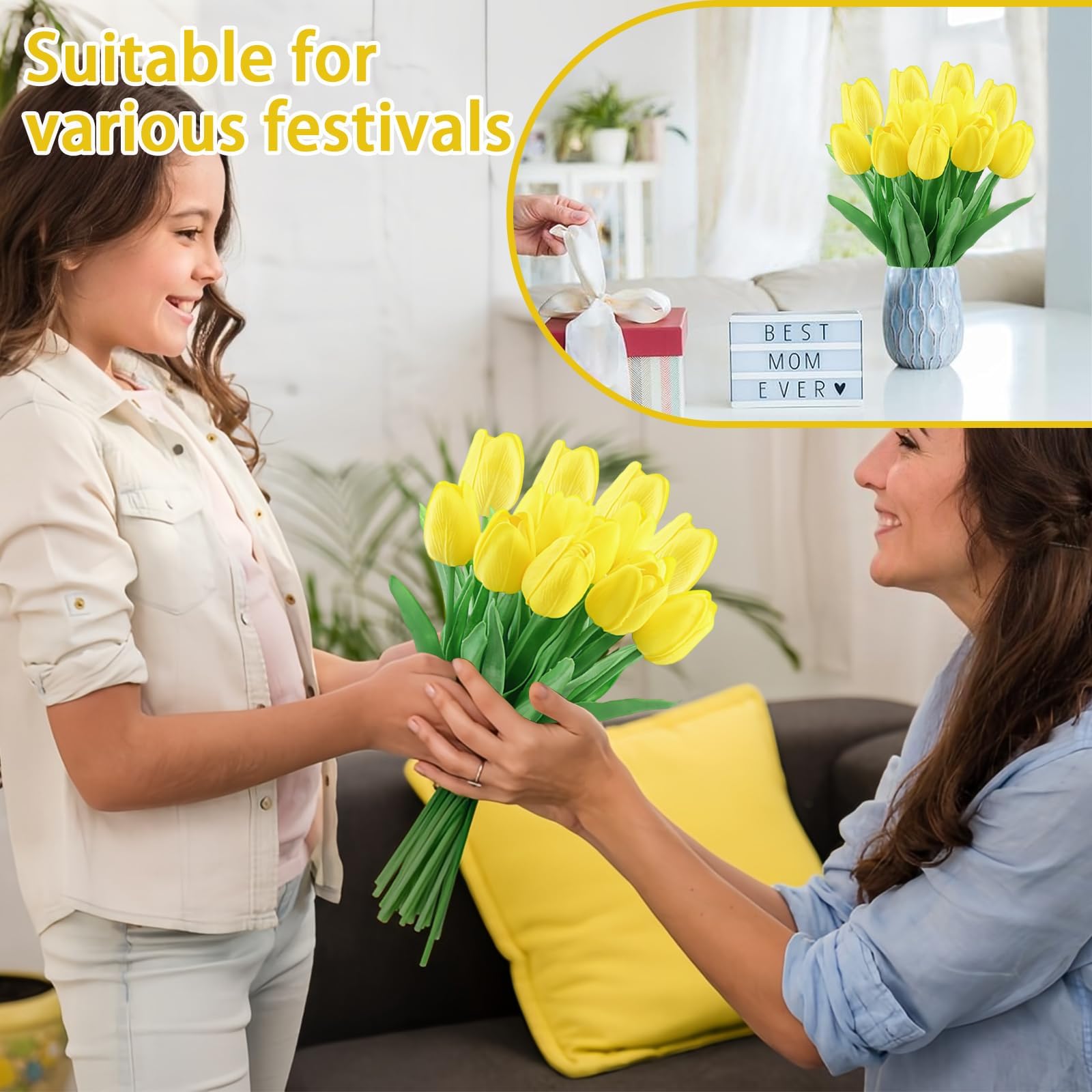 Bos premium kunsttulpen Olivia - Donker Roze - Nom Nové
