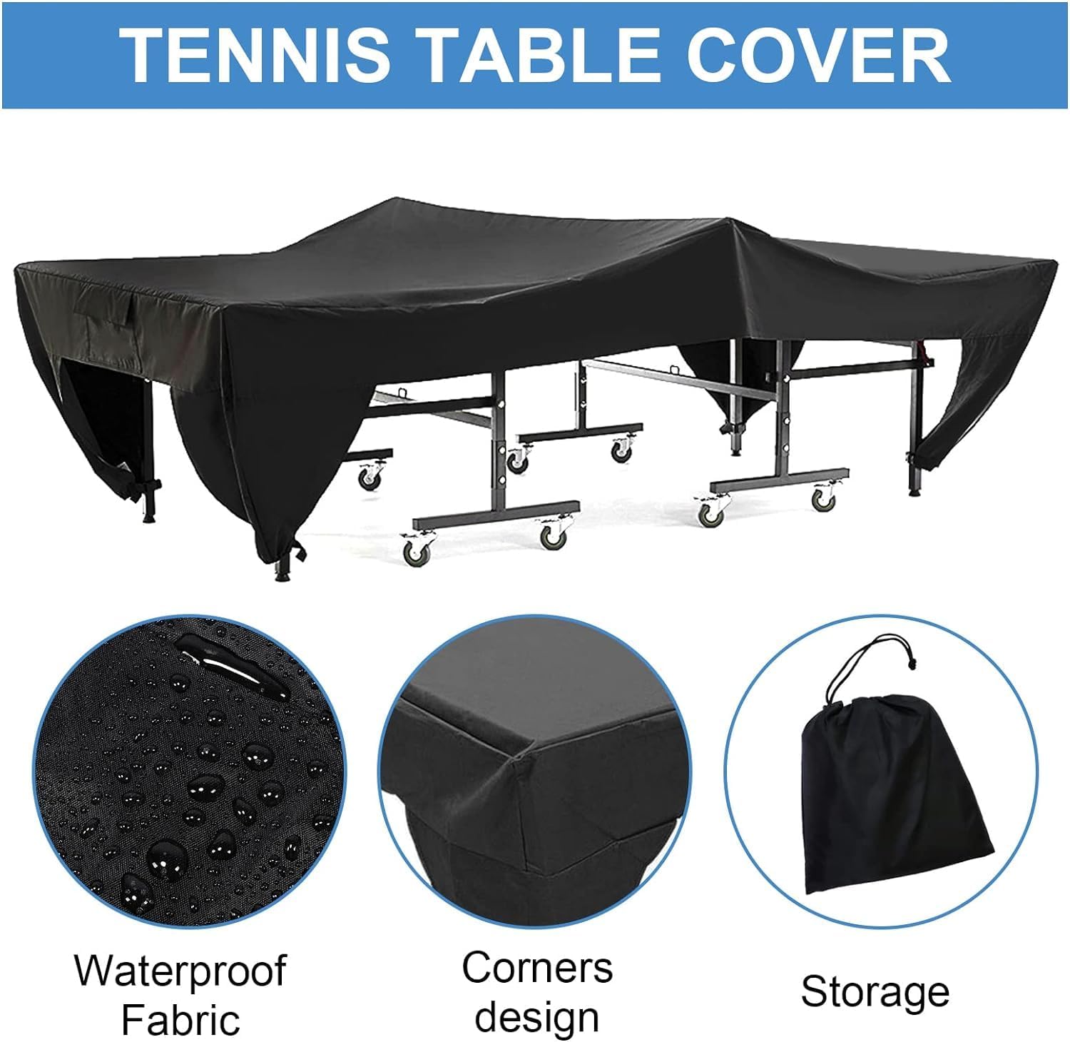 Telo da Tavolo, Copertura per Tavolo da Ping Pong, Impermeabile, Antipolvere, Tavolo da Ping Pong Per Interni Ed Esterni, 280x153x73cm